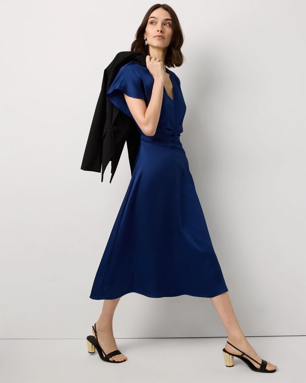 Flutter Sleeve Midi Dress | White House Black Market